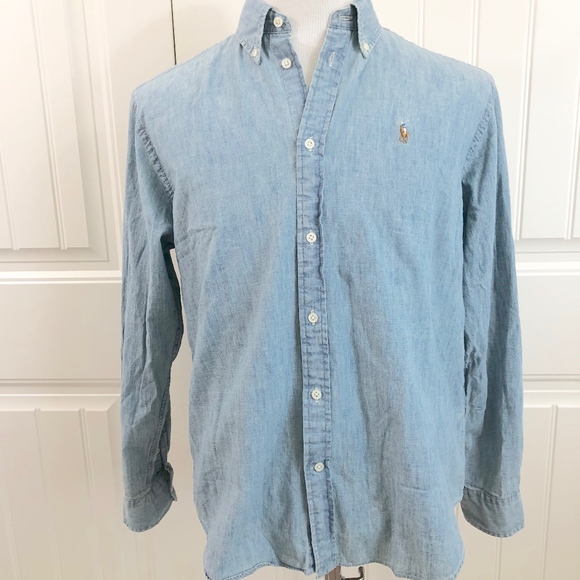 Ralph Lauren Denim Shirt Polo Horse Long Sleeve - Picture 5 of 7